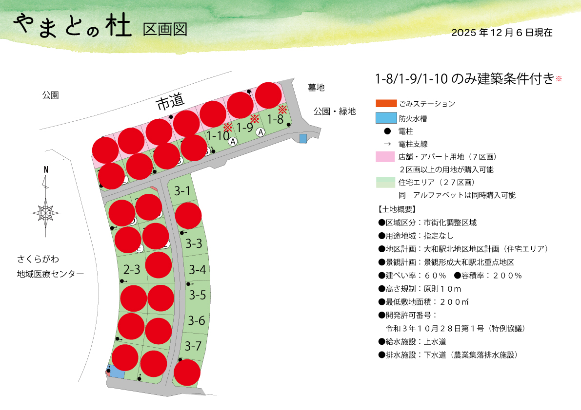 茨城県桜川市　土地　不動産　やまとの杜　区画図　